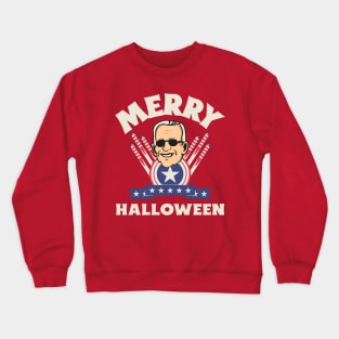 Merry Halloween - Joe Biden Funny Confused Happy 4th of July Crewneck Sweatshirt